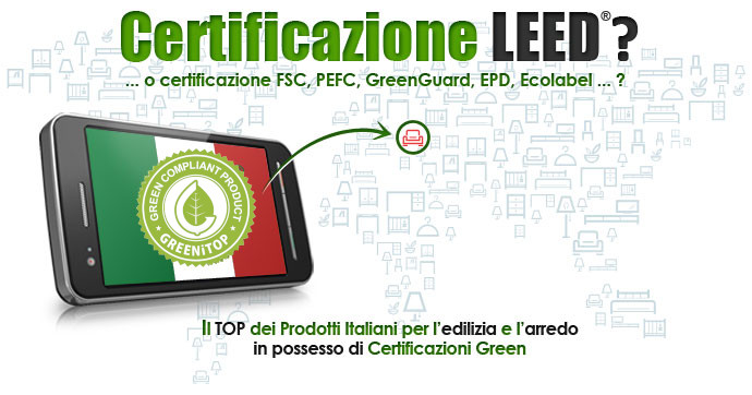 mappatura e certificazione LEED green FSC PFSC GREENGUARD ECOLABEL arredamento ecologico